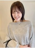 シースルーバング×切りっぱなしボブ