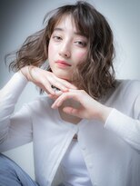 カバーヘア ブリス 上尾西口店(COVER HAIR bliss)&nbsp;ヘムライト大人ガーリーアンニュイロングボブw上尾20代30代40代