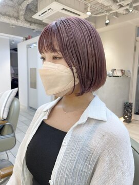 テトラ バイ ネオリーブ 横浜西口店(tetra by neolive) 横浜★大人かわいいピンクブラウンのボブ