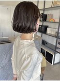 大人韓国ヘアのスクエアボブ☆深みグレージュで艶と透明感☆