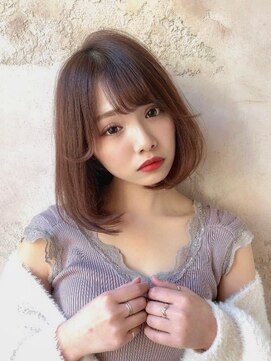 プアメリア 名古屋(Puamelia) ハイトーン×ダブルカラー×グレーベージュ☆ボブ[名古屋]