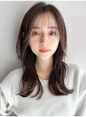 うるツヤセミディくせ毛風カールワンカールレイヤーカット