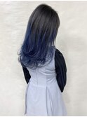 グラデーションカラー[ネビージュ/黒髪/小顔/新宿]