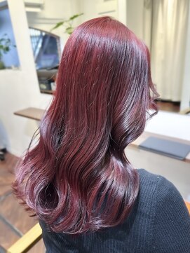 ラレイ ハラジュク(Lalei harajuku) 【白石】ブリーチなしワインレッド暖色艶カラー原宿学割