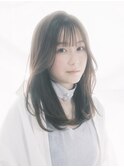 ミディアムレイヤーカットナチュラルブラウンアッシュ20代30代