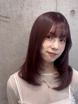 クラム(clam.) レイヤーカット×ピンクブラウン