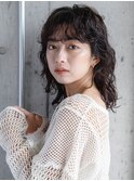 【阿形】マッシュウルフカットウルフパーマカーリーヘアー