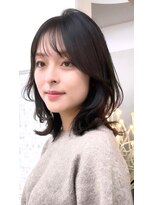 アンフィニー 銀座(ANFINI)&nbsp;レイヤーカット/地毛風カラー/外ハネ/シースルーバング/銀座