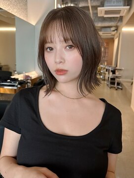 POCKET郡山安積店 ショートカットレイヤーカット髪質改善縮毛矯正【4月1日OPEN予定】 くびれボブ×髪質改善カラー