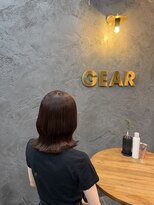 ギア(GEAR) ミディアム ボブ ピンクブラウン