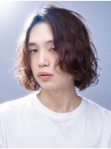メンズボブメンズミディアムパーマスパイラルパーマルーズパーマ
