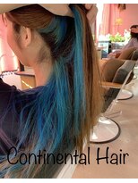 コンチネンタルヘア(continental hair) ターコイズブルーカラー