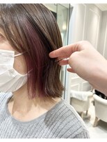 ネオリーブギンザ 銀座店(Neolive GINZA)&nbsp;ワンブリーチでピンク系インナーカラー