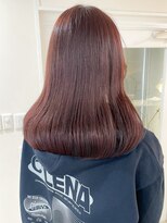 くびれヘアアプリコットオレンジ夏ヘアハイライトカラー