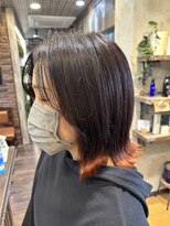 ヘアー クリエイト カルバリ(HAIR CREATE Calbari)&nbsp;切りっぱなし×アプリコットカラー