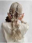 【GiseL】お呼ばれアレンジツインテール 編み下ろし/ヘアセット