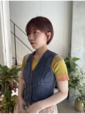 ピンクベージュ/ショートヘア