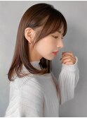 美髪こなれヘア愛され薄めバング前髪結べるボブ斜めバング