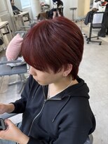 ユーフォリア 渋谷グランデ(Euphoria SHIBUYA GRANDE) レッドカラー ブリーチあり 韓国風ヘア