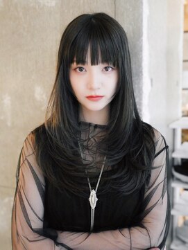 アイティーバイアルバム 北千住店(IT by ALBUM) ロング暗めカラー韓国ヘア顔周りレイヤー_F20186