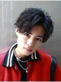 波巻きパーマメンズツイストスパイラルパーマツーブロック