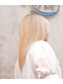 【kafbet妹尾】ペール・ブロンドストレート外国人風カラー×艶感