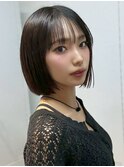 大阪梅田/着物ヘア/大人ガーリー/ダークアッシュ/似合わせカット