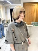 ボブデザインカラー裾カラーダブルカラーブリーチ
