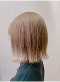 簡単スタイリング ナチュラル  ボブ ミルクティー グレージュ