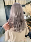 【schon】グレー×ミルクティー×前髪×イヤリングカラー