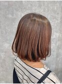 ピンクベージュ/ショートボブ/ショートヘア/カット＋カラー
