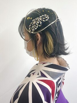 ベルクープス 天王寺店(Belle Coupes) 【BelleCoupes】岡本真由美 袴着付けヘアセット ボブ水引き 紐
