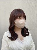 【韓国風】ピンクブラウンカラーくびれレイヤー