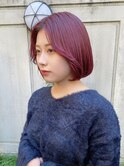 カシスピンク/カシスレッド/ボブ/タッセルボブ/顔周りカット