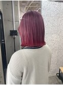 ピンク×裾レッド