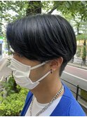 ネイビーブルー/ハイライトショート