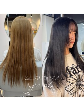 カラ フクオカ(Cara FUKUOKA) ダークグレージュ《★髪質改善うる艶水素カラー+カット★》