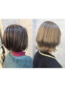 白髪をしっかりカバーしながら、髪に優しい商材でダメージレスに染め上げる◎いくつになっても美しい髪へ♪