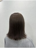 ミディアムボブヘアブラウンカラー