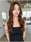 韓国ハッシュカット×ベージュカーテンバングロング♪高崎