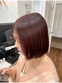 ブリーチダブルカラー20代30代ワインレッドボルドーカラー