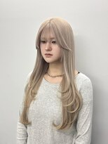 Nuuk 立川 ケアブリーチ/ハイトーン/ブリーチ【ヌーク】&nbsp;ミルクティーブロンド/ケアブリーチ/レイヤーカット/立川/立川駅