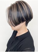 【morio原宿】前下がりショートボブハンサムショートハイライト