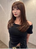 レイヤーカット/ブリーチなし/ベージュ/艶感【新保/青江】
