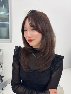 コア プラス 立川(COA PLUS) 透明感カラー髪質改善ダブルカラー韓国レイヤーカット前髪顔周り
