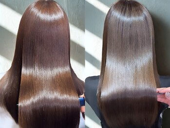オーバーヘアー 姫路店(over hair)の写真/ダメージを抑えた縮毛矯正・酸性ストレートで、毎日が快適な“理想の艶ストレート”に。
