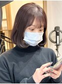 前下がりボブ 切りっぱなしボブ ストレートボブ 縮毛矯正 新宿