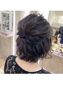 ボブ版ハーフアップ