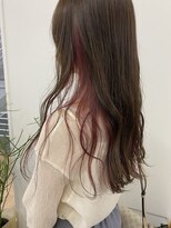 キー(kii)&nbsp;インナーカラーピンク　ロング　福岡　天神　薬院　今泉