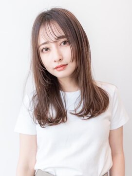 ケアリー 調布(Carelly) 大人かわいい前髪セシルカットココアブラウンフリンジウェーブ